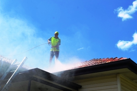 images of roof restoration works