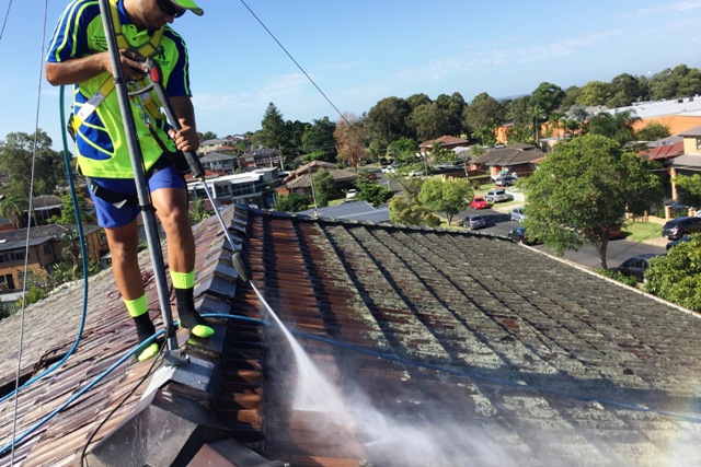 images of roof restoration works